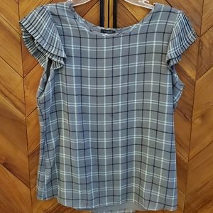 ANN TAYLOR  Factory Plaid blouse